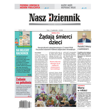 Nasz Dziennik, Środa, 21 października 2026, Nr 245 (8716)