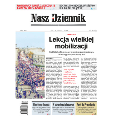 Nasz Dziennik, Piątek, 23 października 2026, Nr 247 (8718)