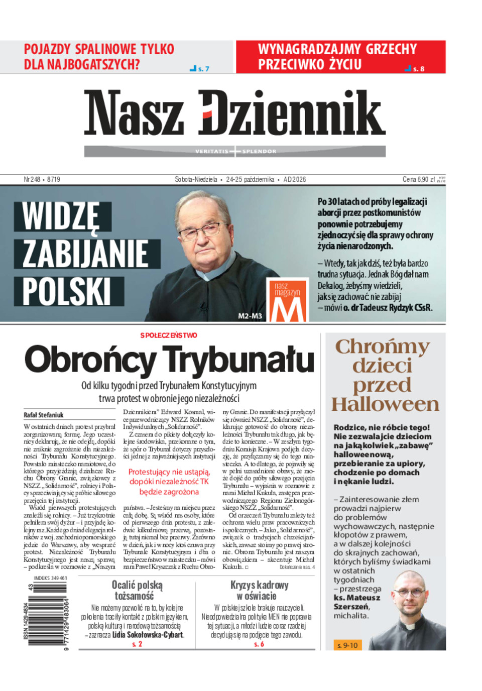 Nasz Dziennik, Sobota-Niedziela, 24-25 października 2026, Nr 248 (8719)