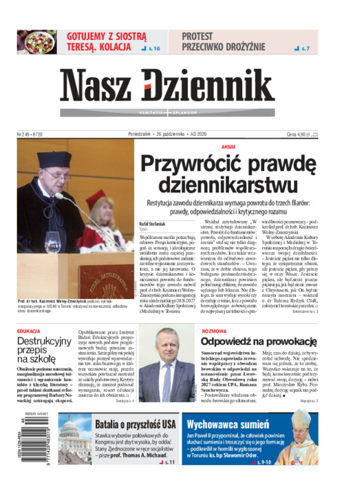 Nasz Dziennik, Poniedziałek, 26 października...