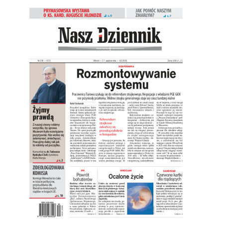 Nasz Dziennik, Wtorek, 27  października 2026, Nr 250 (8721)