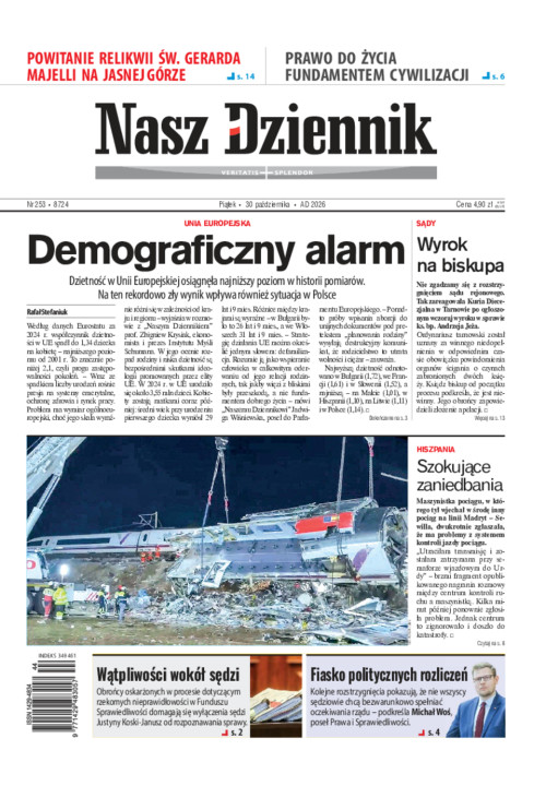 Nasz Dziennik, Piątek, 30 października 2026, Nr...