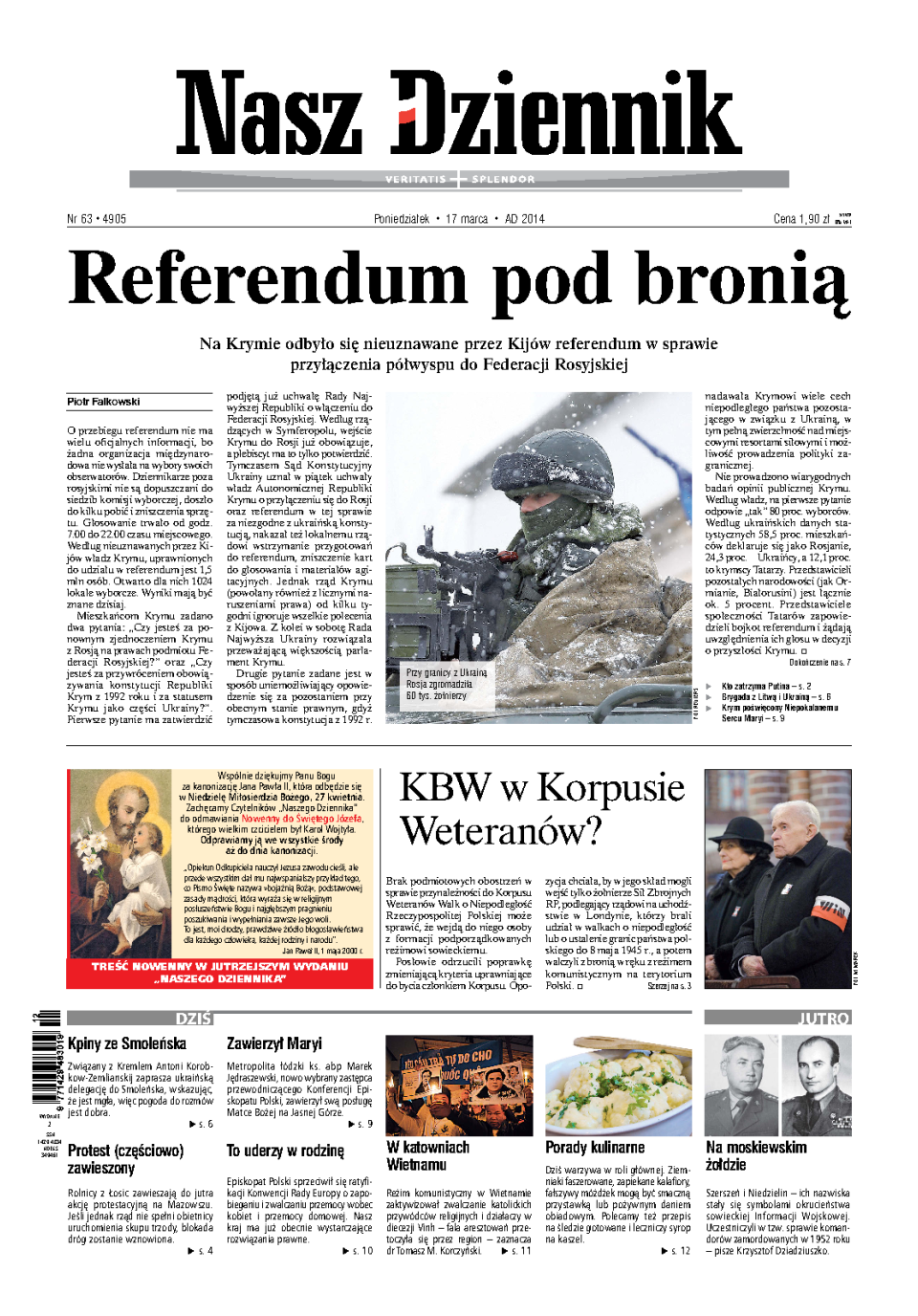Nasz Dziennik z dnia 17.03.2014 wydanie PDF