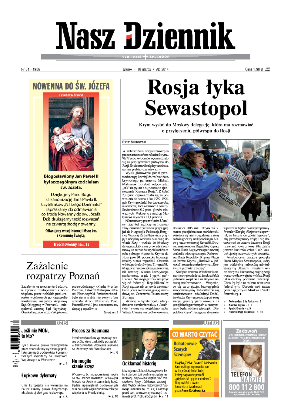 Nasz Dziennik z dnia 18.03.2014 wydanie PDF