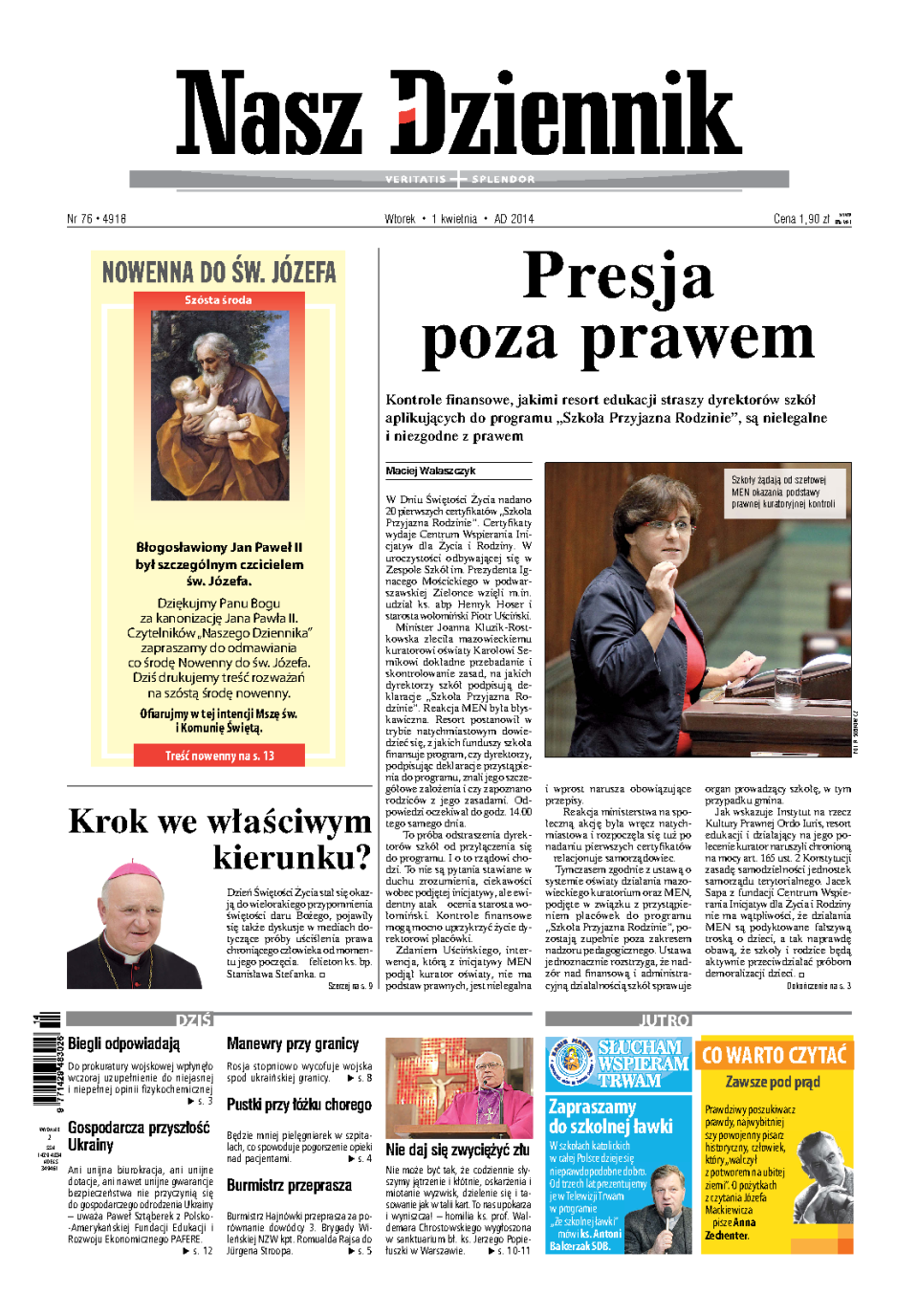 Nasz Dziennik z dnia 01.04.2014 wydanie PDF