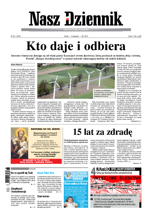 Nasz Dziennik z dnia 09.04.2014 wydanie PDF