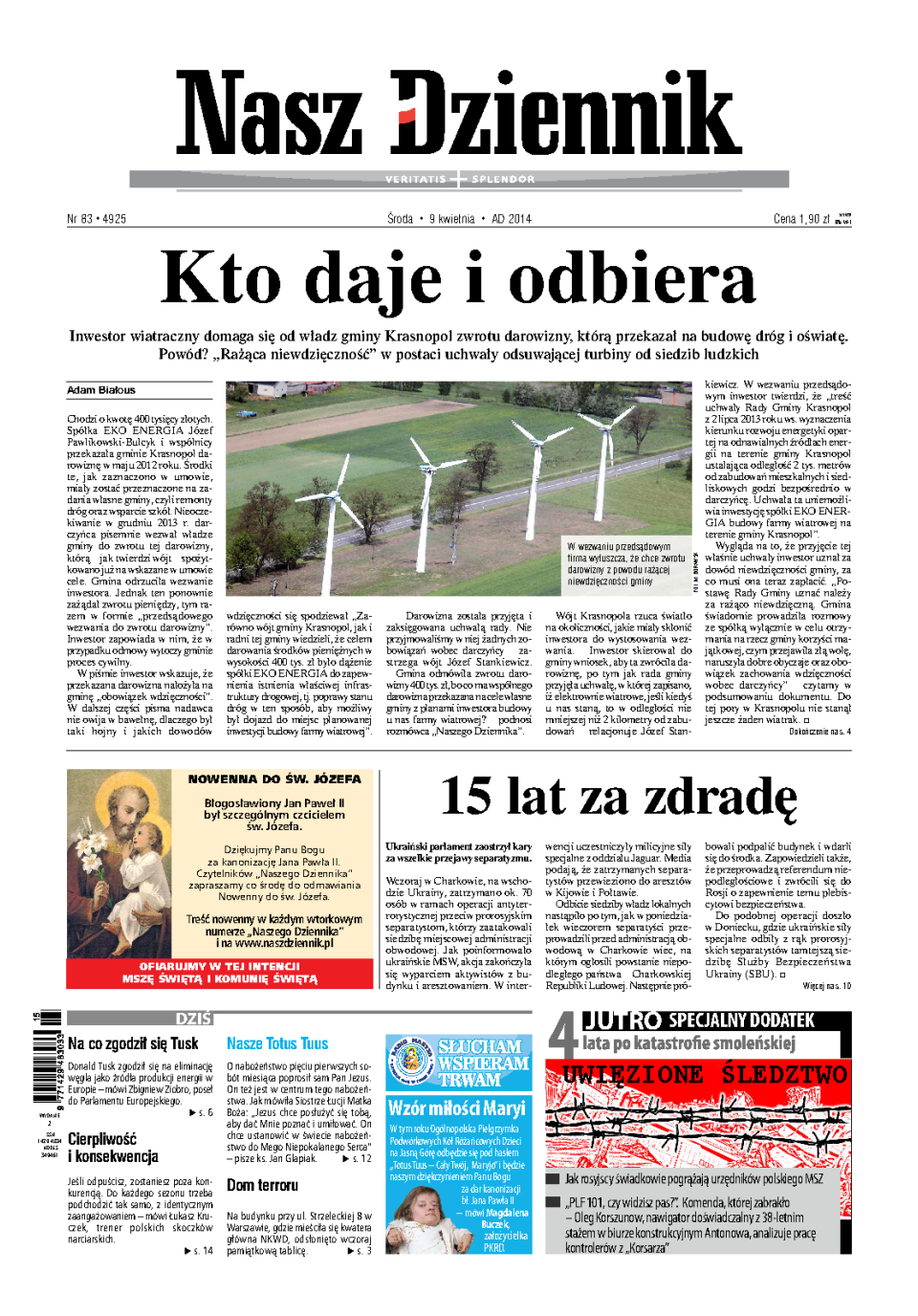 Nasz Dziennik z dnia 09.04.2014 wydanie PDF