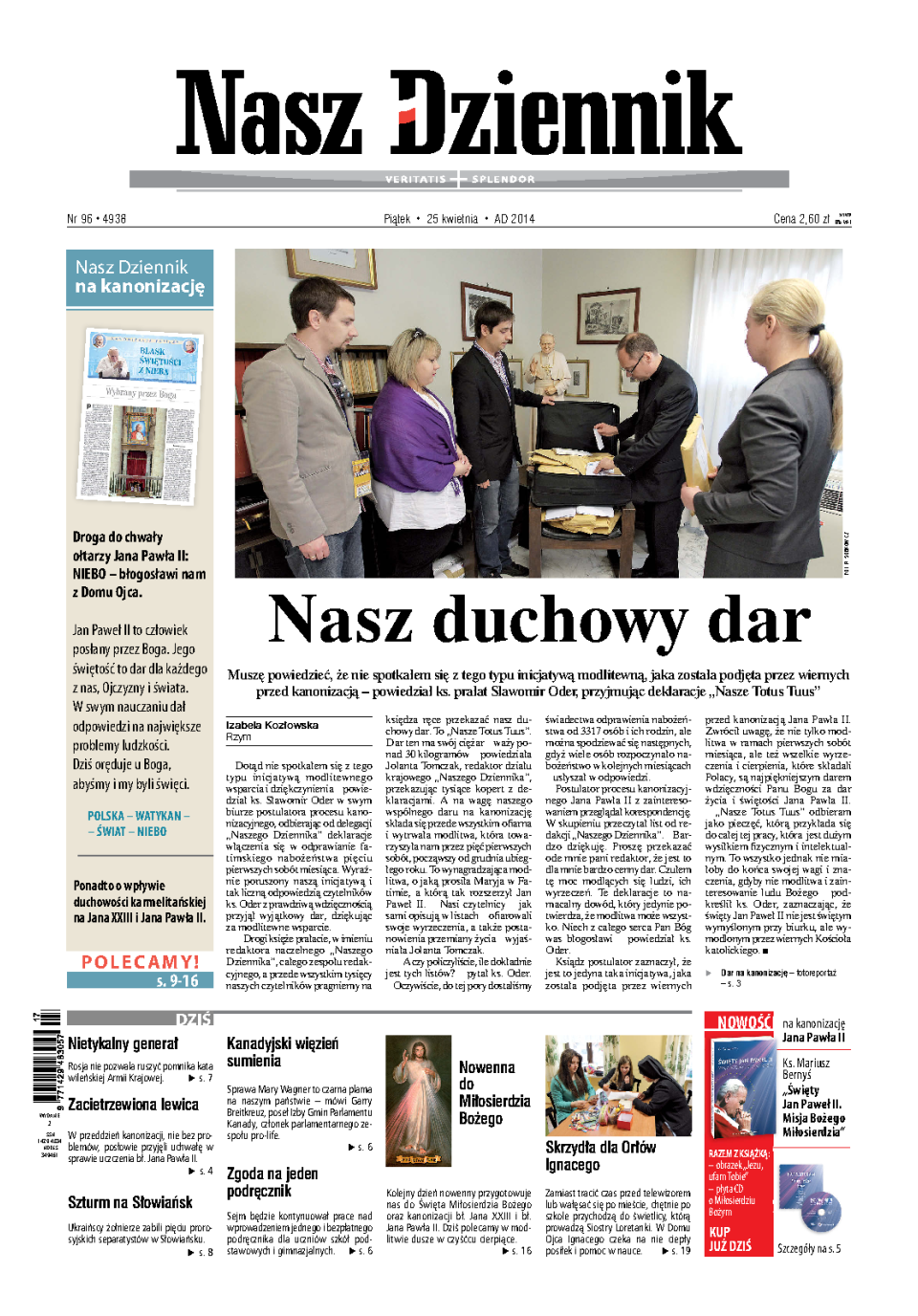 Nasz Dziennik z dnia 25.04.2014 wydanie PDF
