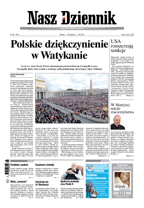 Nasz Dziennik z dnia 29.04.2014 wydanie PDF