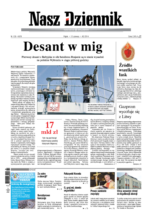 Nasz Dziennik z dnia 13.06.2014 wydanie PDF