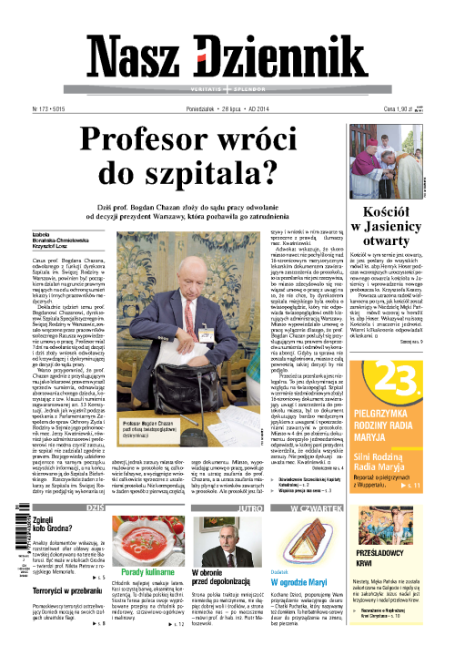 Nasz Dziennik z dnia 28.07.2014 wydanie PDF