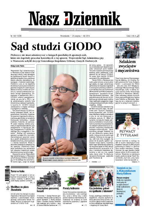 Nasz Dziennik z dnia 25.08.2014 wydanie PDF