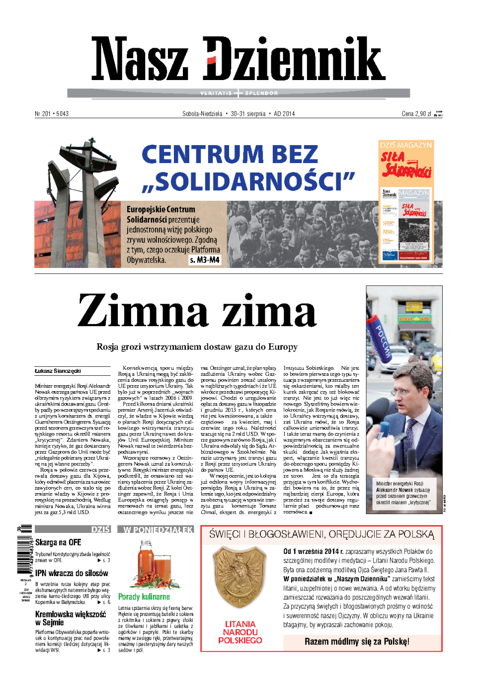 Nasz Dziennik z dnia 30.08.2014 wydanie PDF