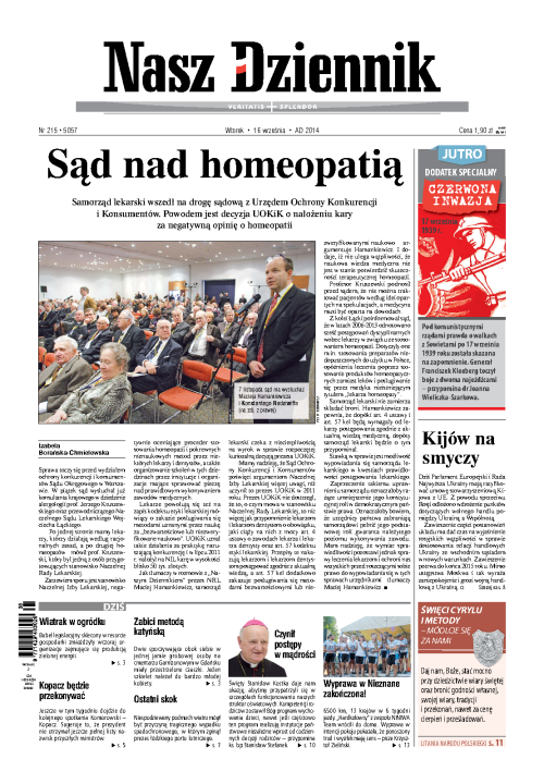 Nasz Dziennik z dnia 16.09.2014 wydanie PDF