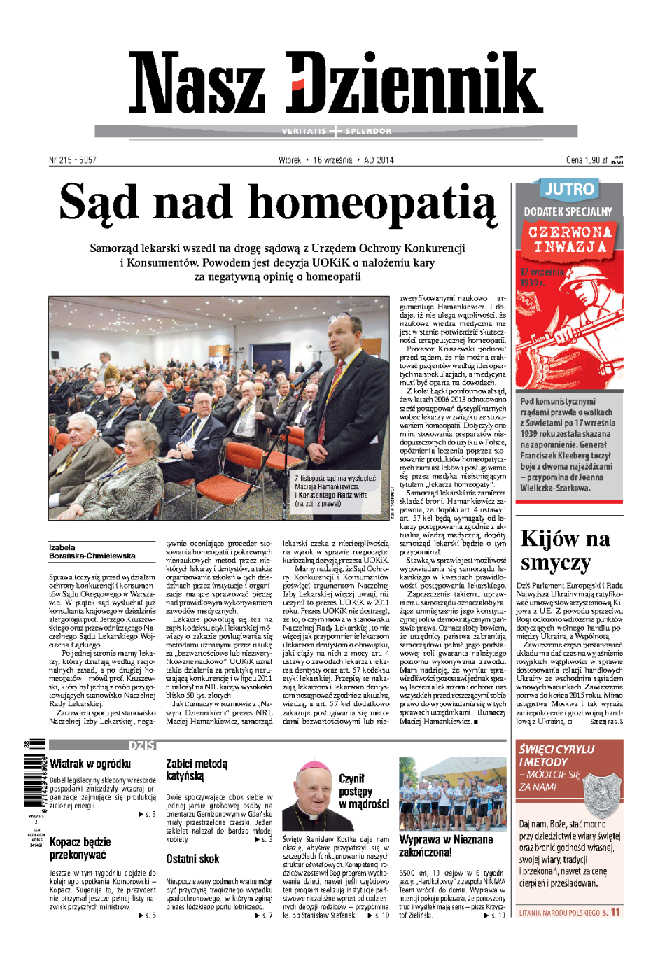 Nasz Dziennik z dnia 16.09.2014 wydanie PDF