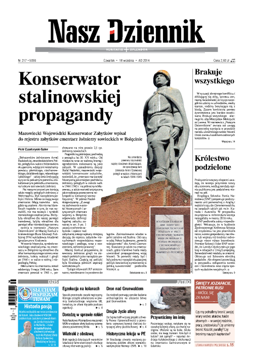 Nasz Dziennik z dnia 18.09.2014 wydanie PDF