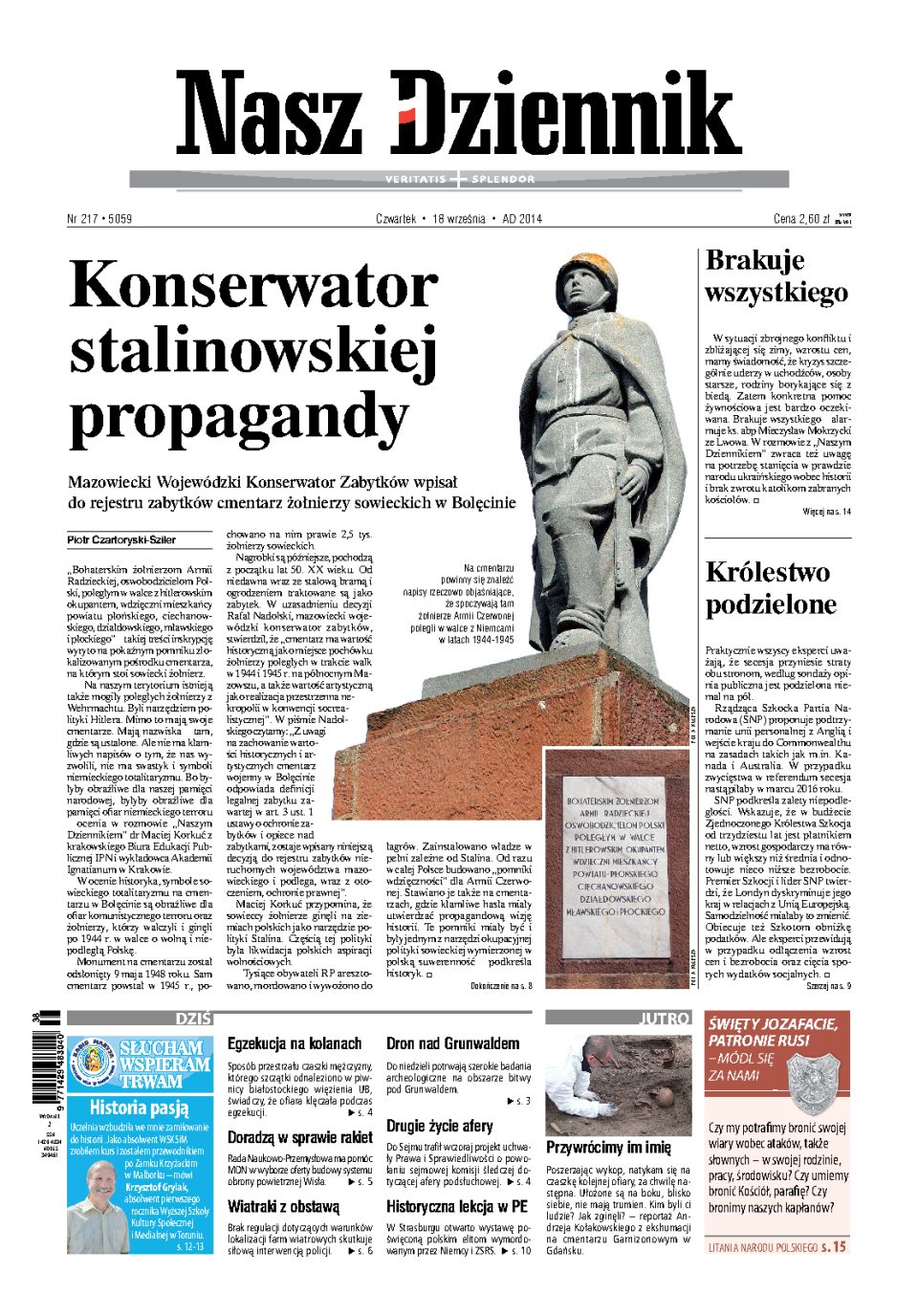 Nasz Dziennik z dnia 18.09.2014 wydanie PDF