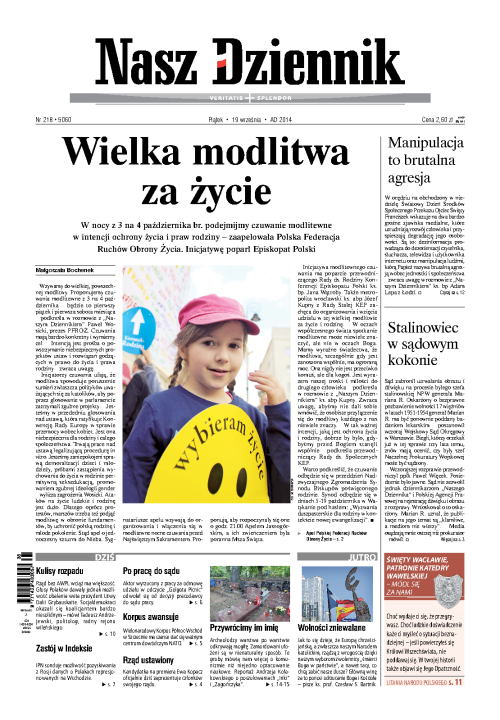 Nasz Dziennik z dnia 19.09.2014 wydanie PDF