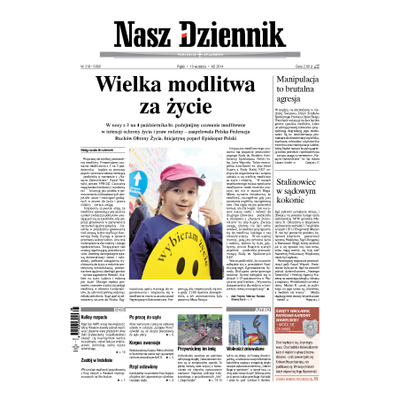 Nasz Dziennik z dnia 19.09.2014 wydanie PDF