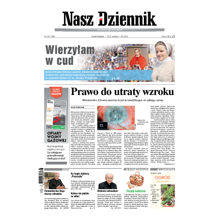 Nasz Dziennik z dnia 20.09.2014 wydanie PDF