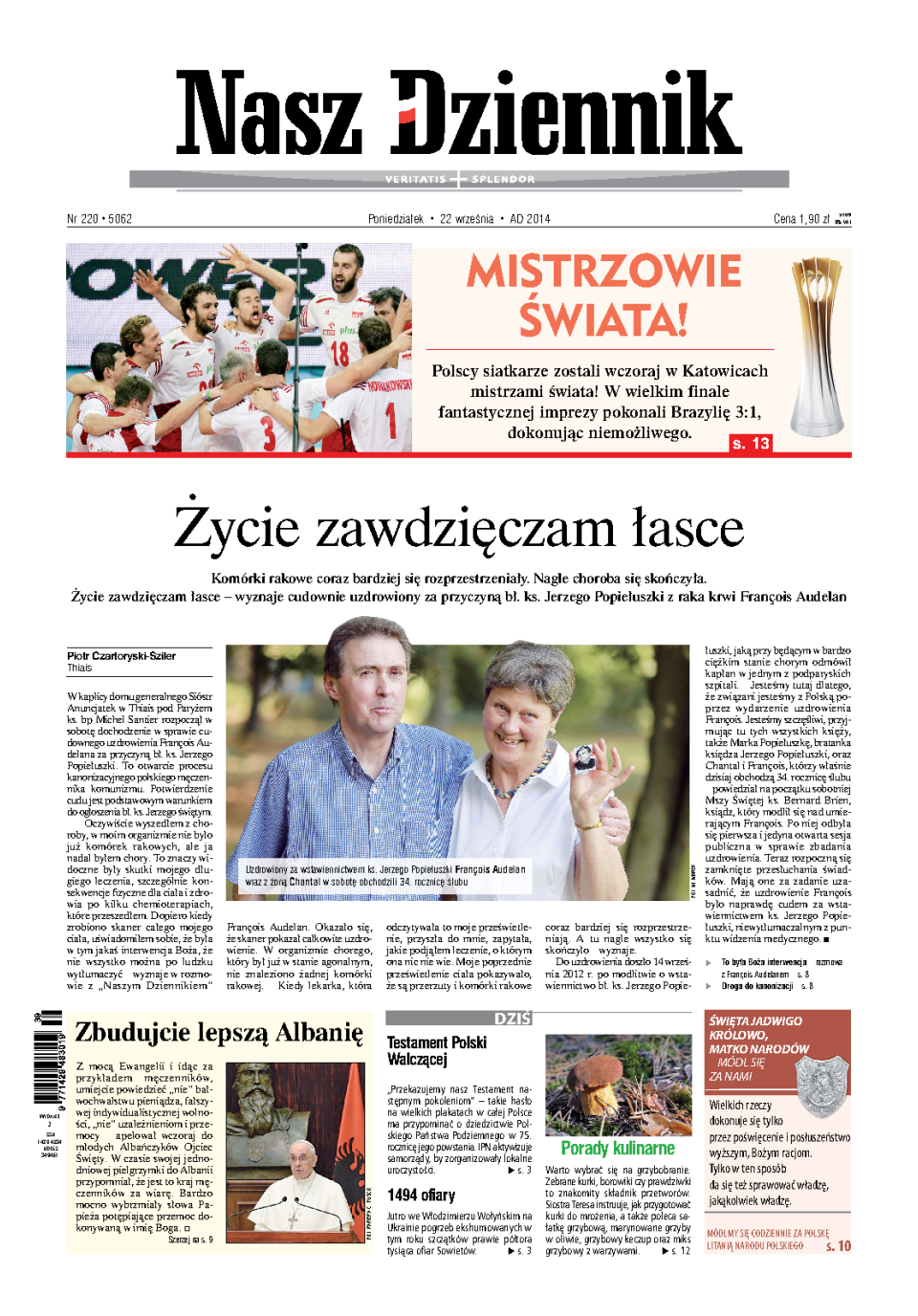 Nasz Dziennik z dnia 22.09.2014 wydanie PDF