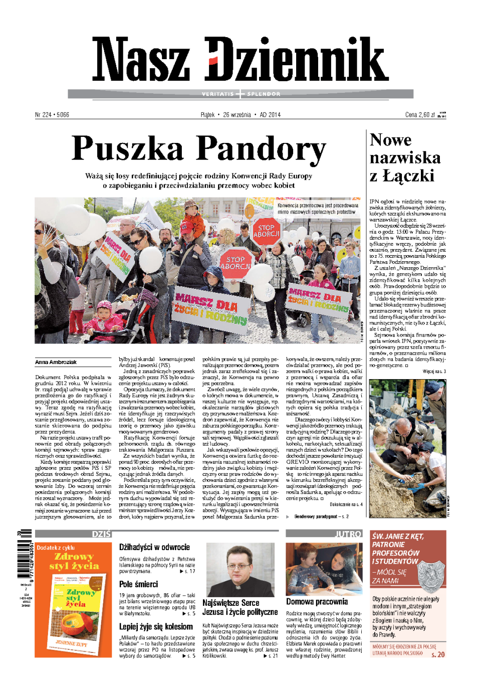 Nasz Dziennik z dnia 26.09.2014 wydanie PDF