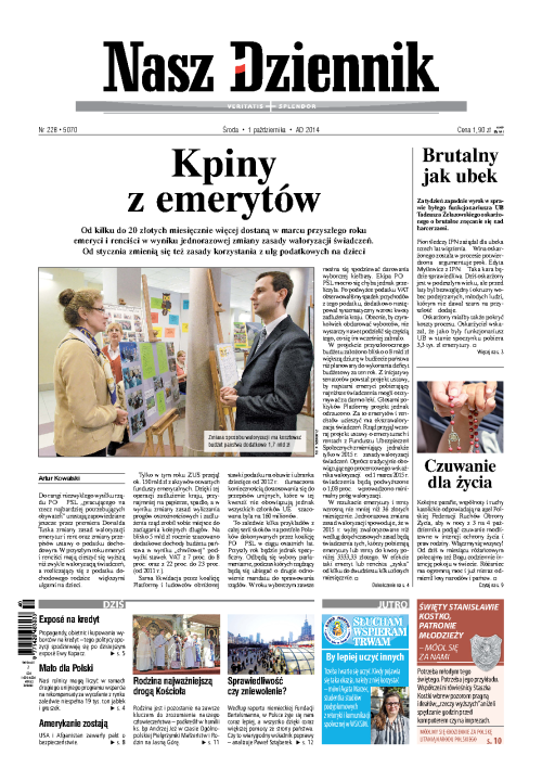 Nasz Dziennik z dnia 01.10.2014 wydanie PDF