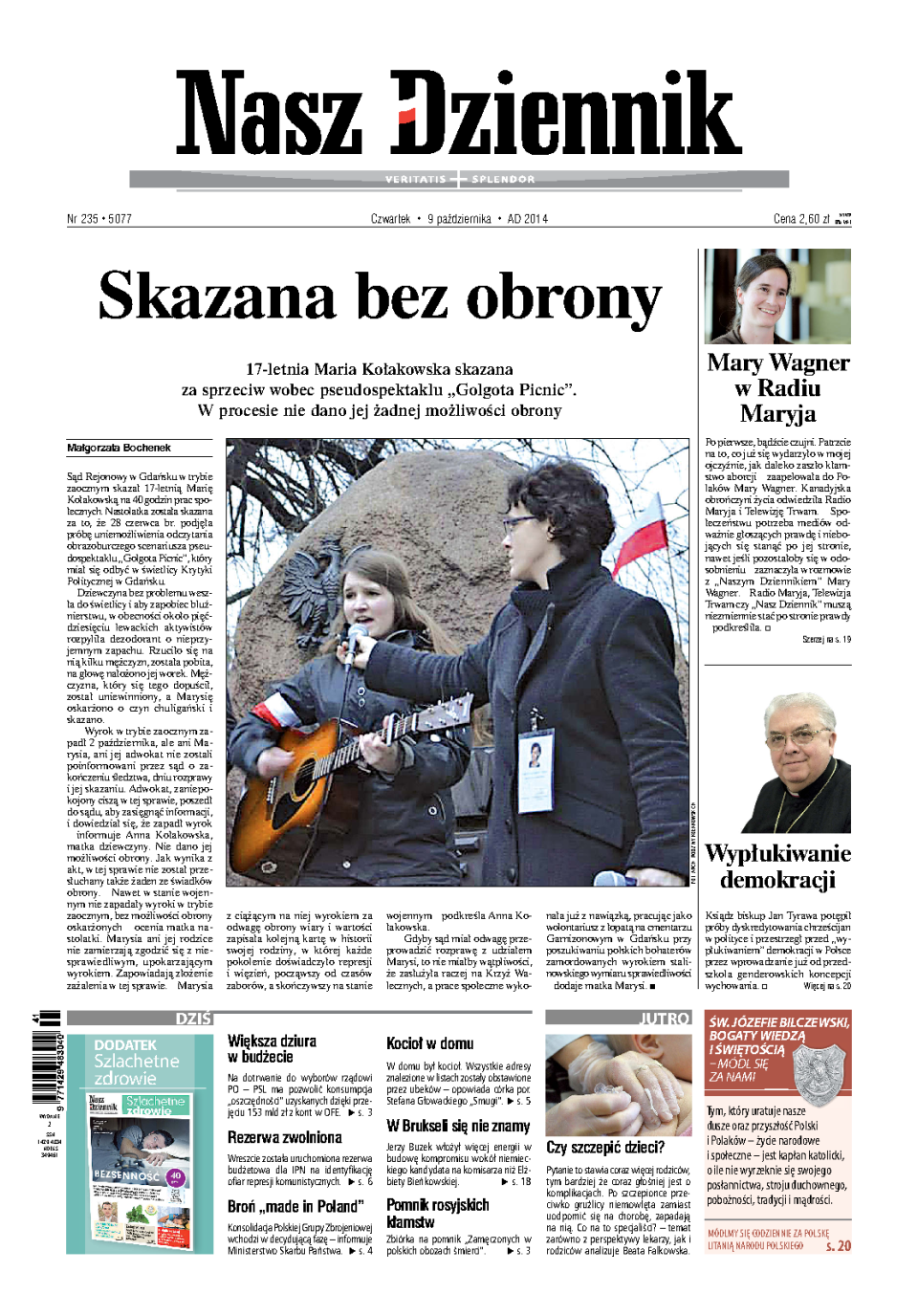 Nasz Dziennik z dnia 09.10.2014 wydanie PDF