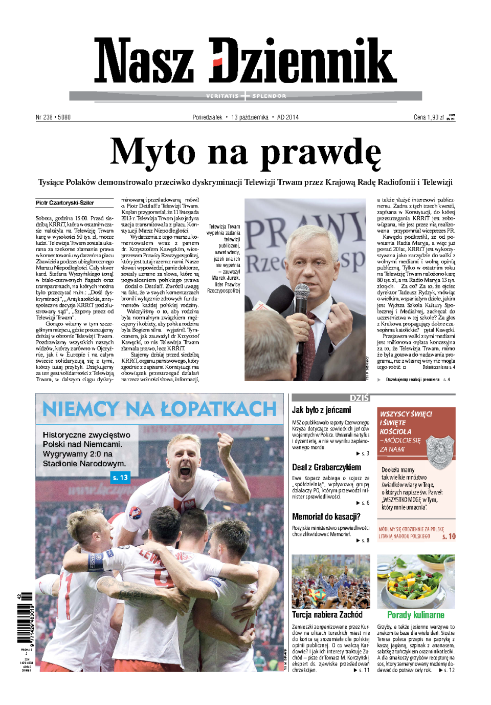 Nasz Dziennik z dnia 13.10.2014 wydanie PDF