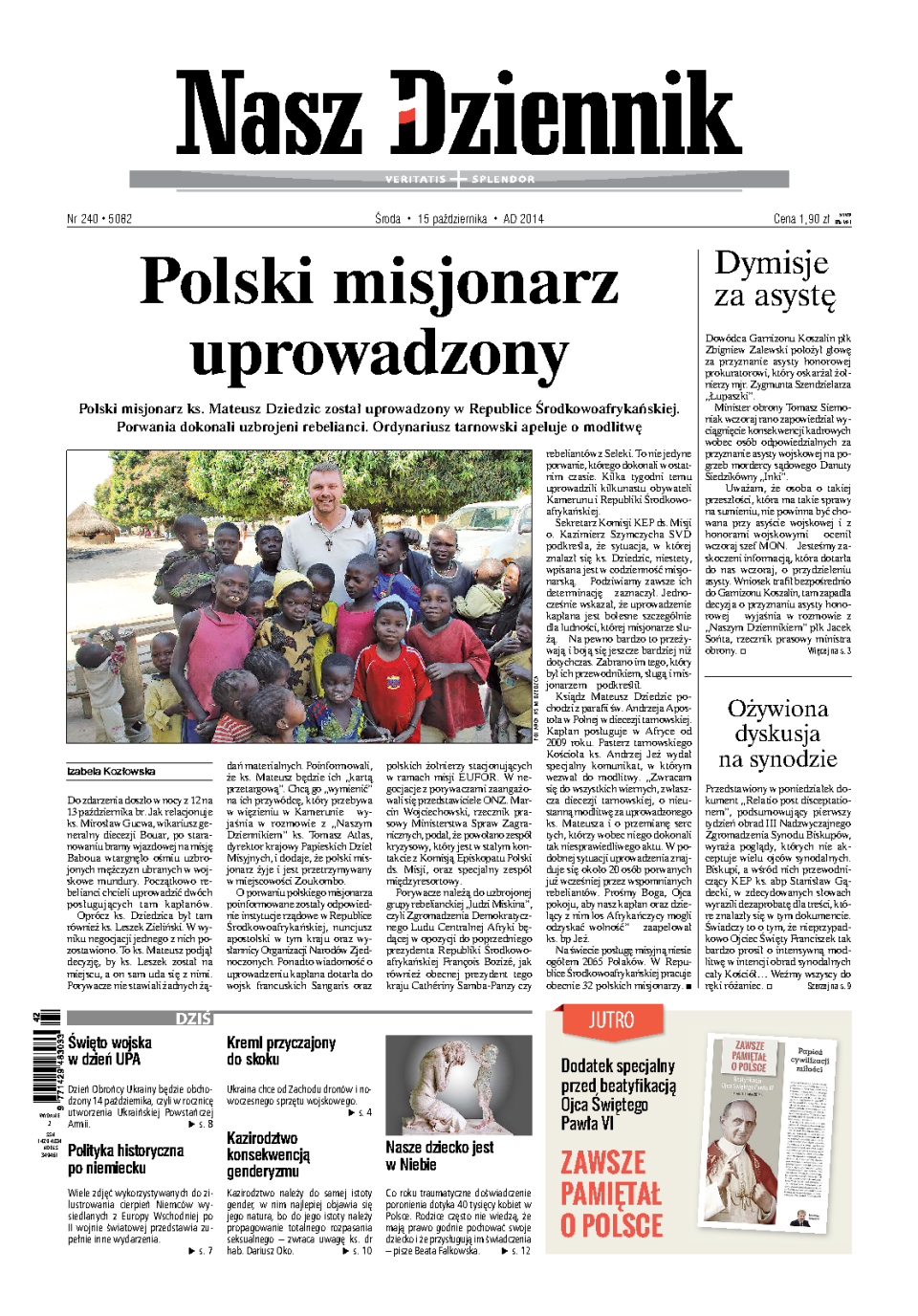 Nasz Dziennik z dnia 15.10.2014 wydanie PDF
