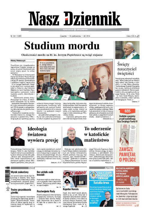 Nasz Dziennik z dnia 16.10.2014 wydanie PDF