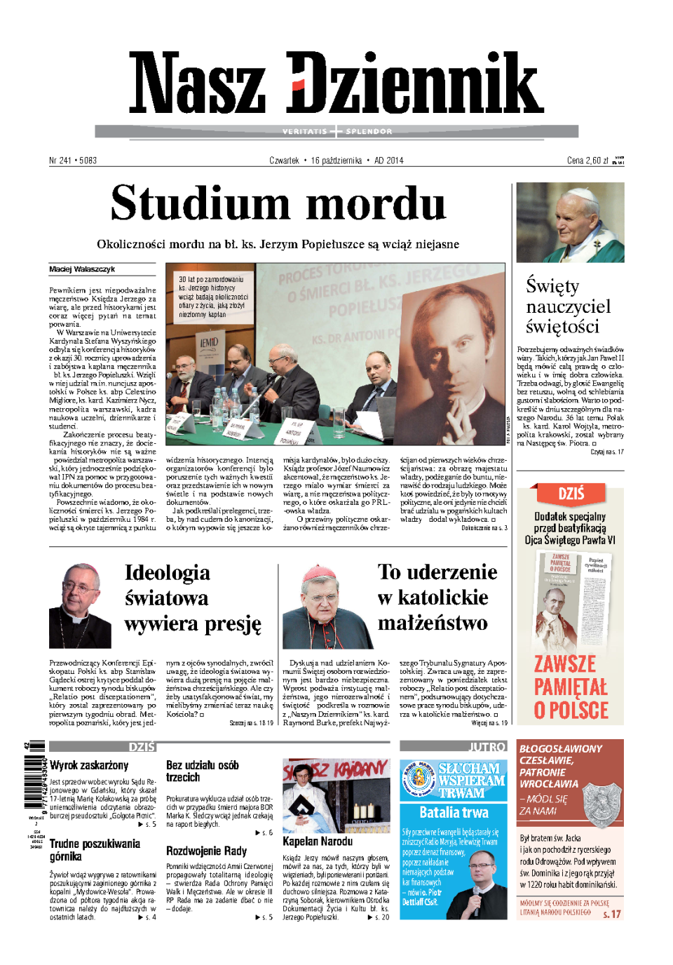 Nasz Dziennik z dnia 16.10.2014 wydanie PDF