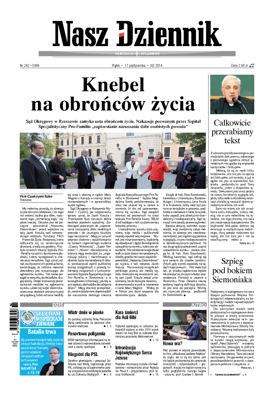 Nasz Dziennik z dnia 17.10.2014 wydanie PDF