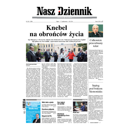Nasz Dziennik z dnia 17.10.2014 wydanie PDF