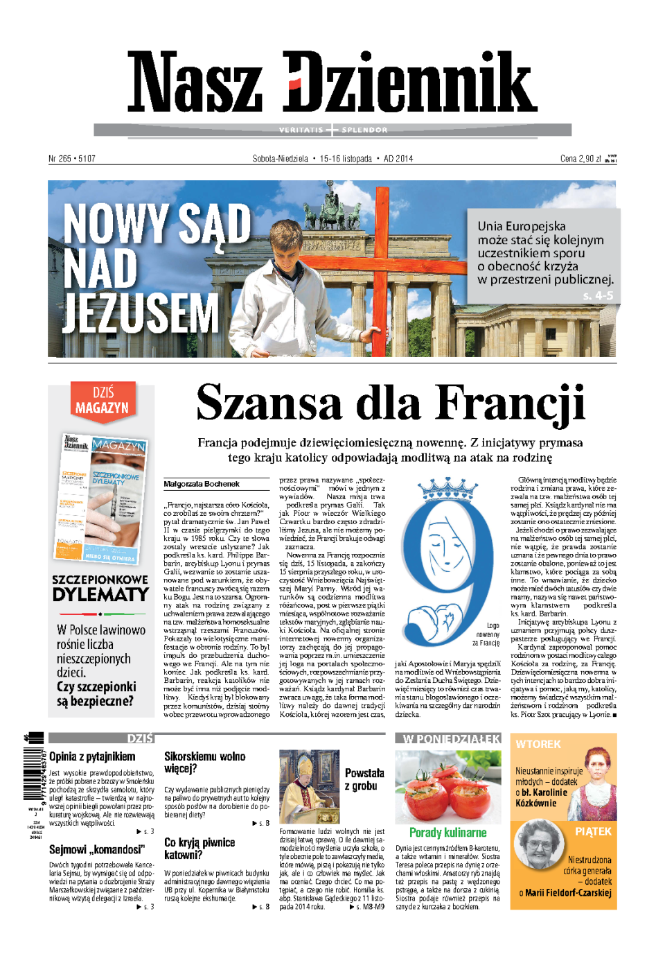 Nasz Dziennik z dnia 15.11.2014 wydanie PDF