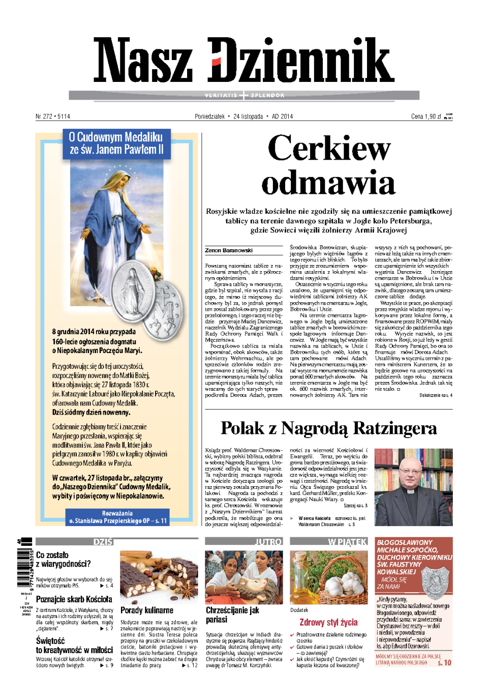Nasz Dziennik z dnia 24.11.2014 wydanie PDF