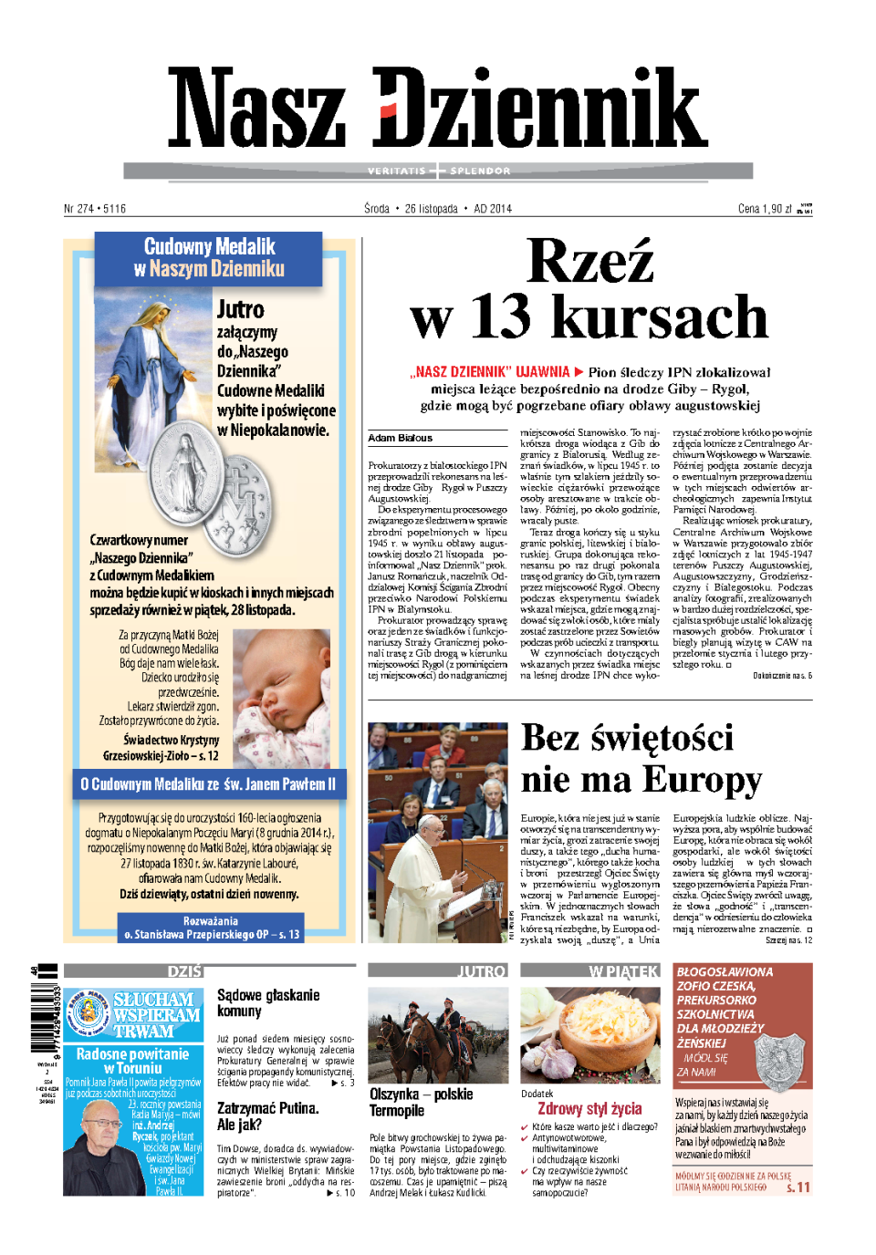 Nasz Dziennik z dnia 26.11.2014 wydanie PDF