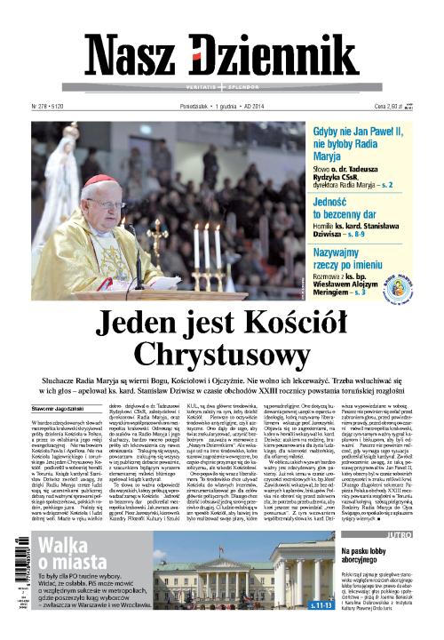 Nasz Dziennik z dnia 01.12.2014 wydanie PDF