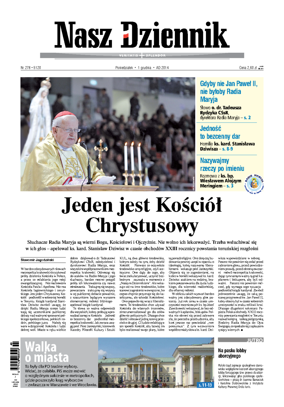 Nasz Dziennik z dnia 01.12.2014 wydanie PDF
