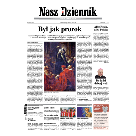 Nasz Dziennik z dnia 09.12.2014 wydanie PDF