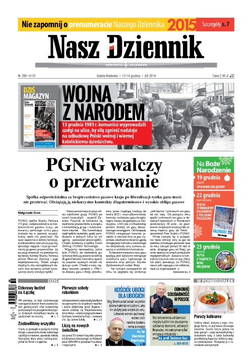 Nasz Dziennik z dnia 13.12.2014 wydanie PDF