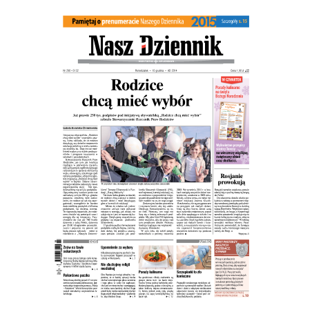 Nasz Dziennik z dnia 15.12.2014 wydanie PDF
