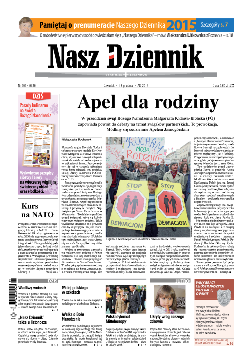Nasz Dziennik z dnia 18.12.2014 wydanie PDF