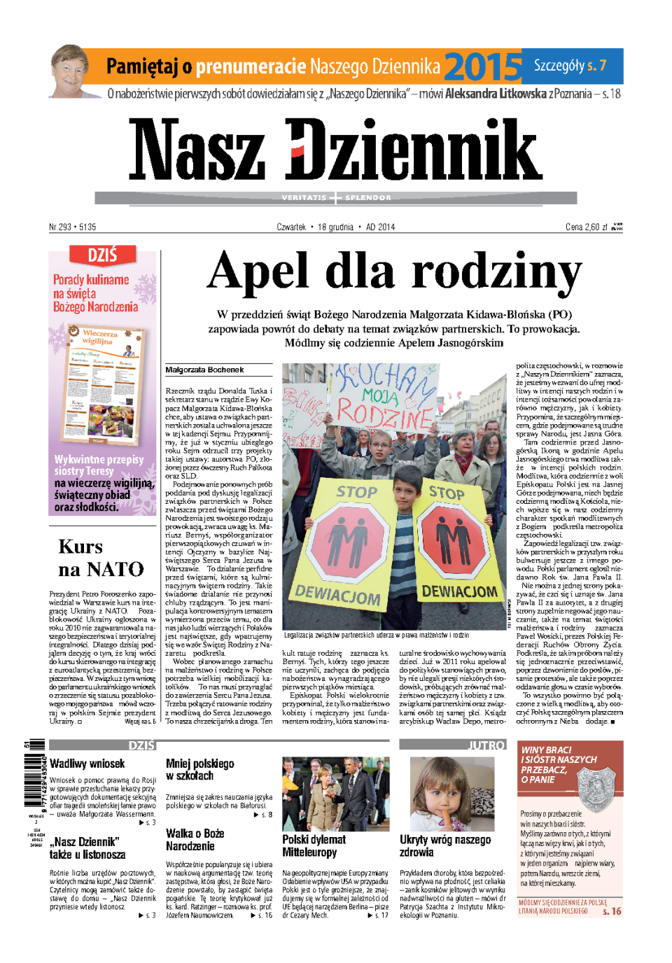 Nasz Dziennik z dnia 18.12.2014 wydanie PDF