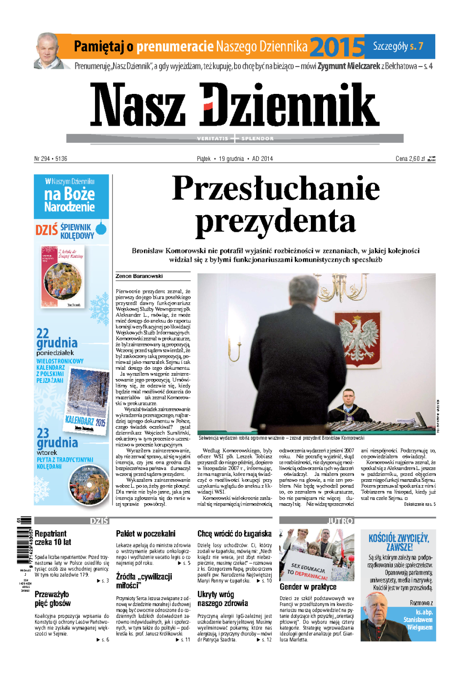 Nasz Dziennik z dnia 19.12.2014 wydanie PDF