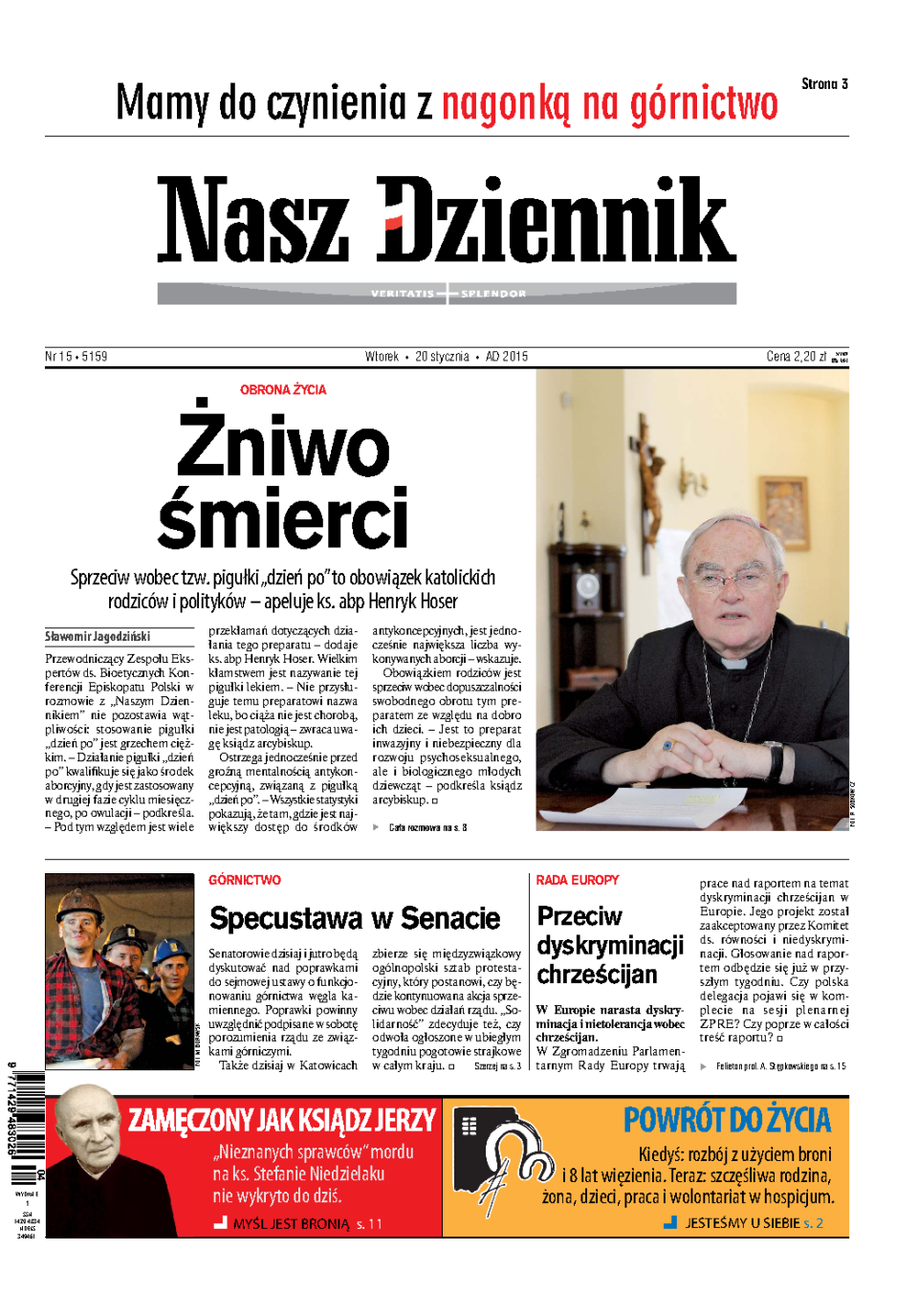 Nasz Dziennik z dnia 20.01.2015 wydanie PDF