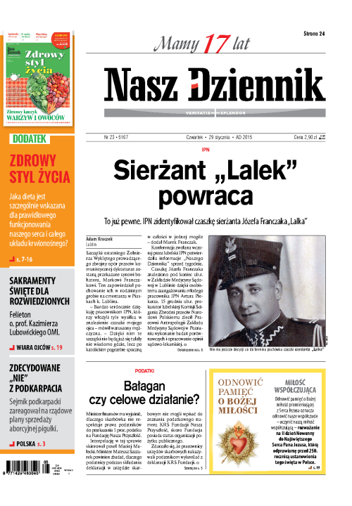 Nasz Dziennik z dnia 29.01.2015 wydanie PDF