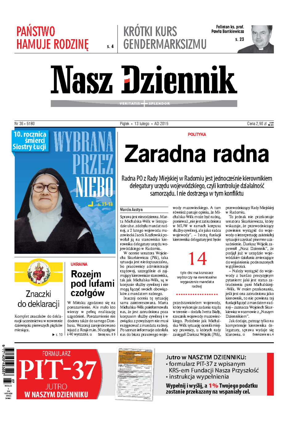 Nasz Dziennik z dnia 13.02.2015 wydanie PDF