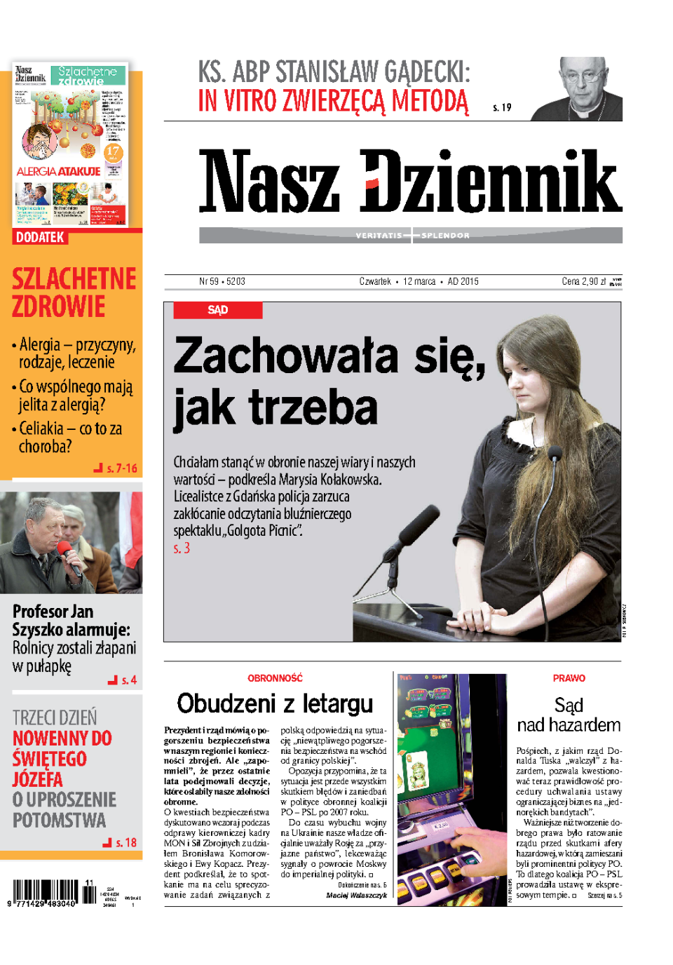 Nasz Dziennik z dnia 12.03.2015 wydanie PDF