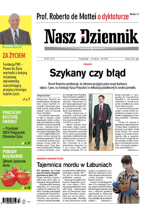 Nasz Dziennik z dnia 23.03.2015 wydanie PDF